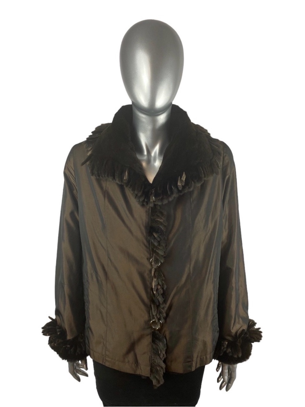 Brown SHEARED MINK Jacket Reversible to Taffeta, Size M, Certified Vintage Fur